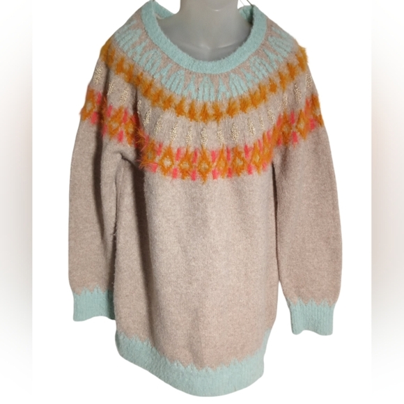 Sleeping on Snow Women's Cordelia Fairisle tunic sweater Size Medium - Picture 3 of 9